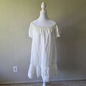 Rebecca Taylor Off White/Light Creme Off The Shoulder Dress Size 4